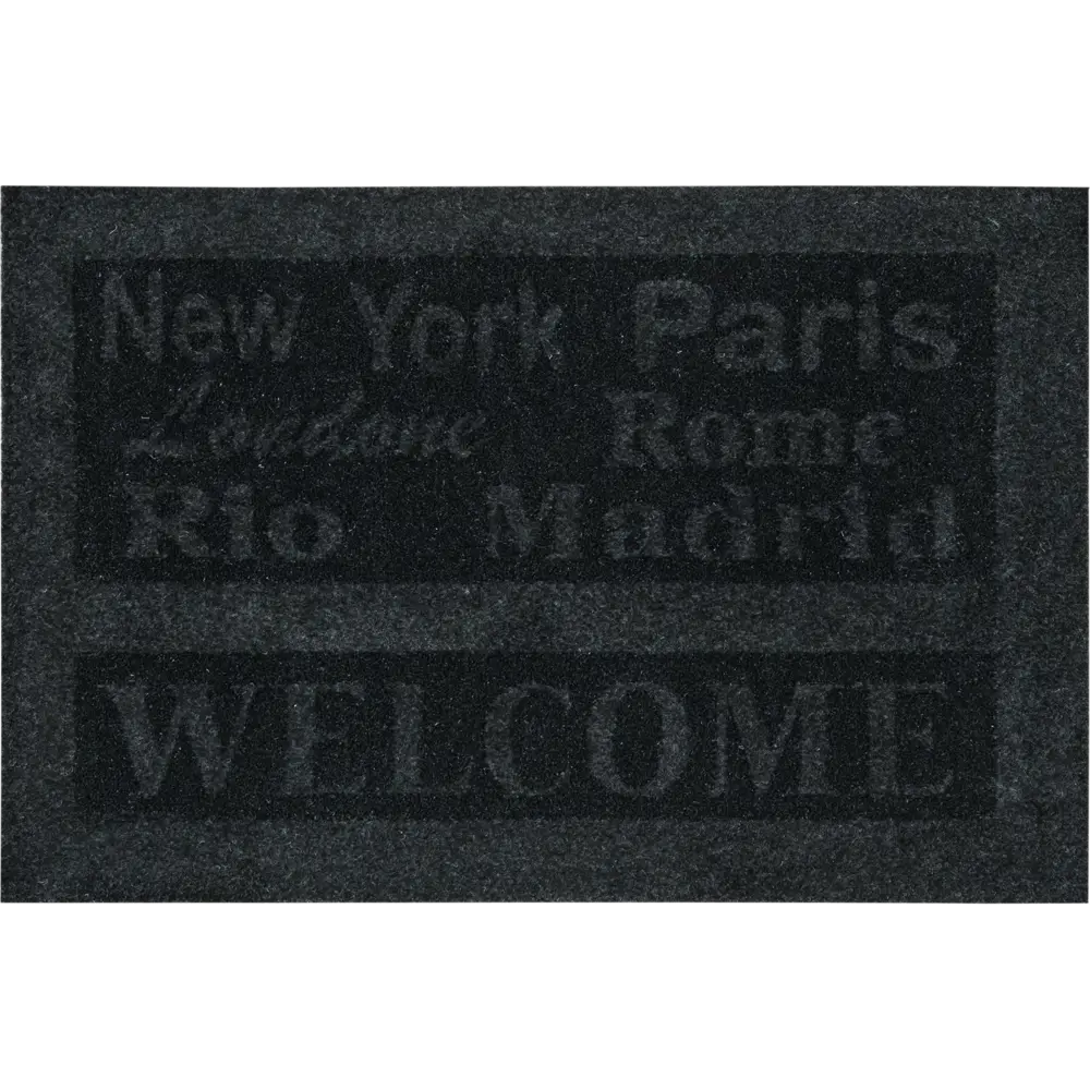 Коврик грязезащитный полипропилен/латекс 45x68 см цвет черный CTIM STLM-2082178