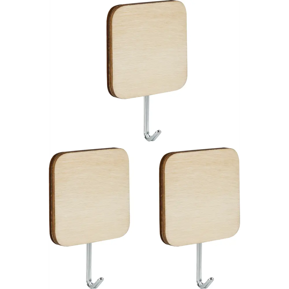 Набор крючков самоклеящиеся Древесные 4.5x4.5 см, коричневый 3 шт Santreyd STLM-2018981