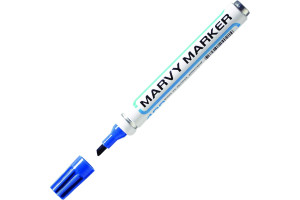 16218025 Перманентный маркер со скошенным наконечником, синий MAR411/3 MARVY UCHIDA