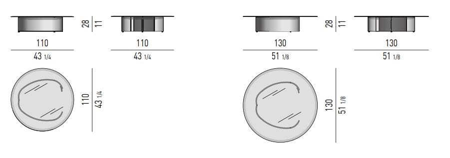 Круглый стеклянный журнальный столик для гостиной Minotti BANGLE ARCH-00017138
