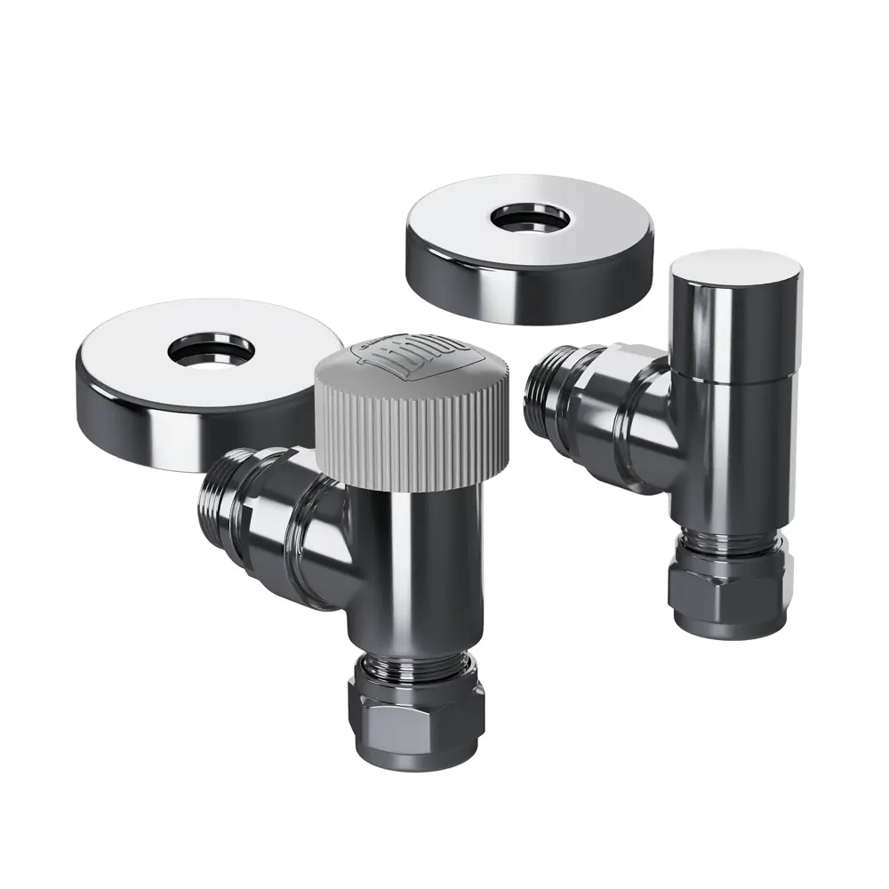 Термостатический комплект для радиатора угловой Royal Thermo Design Pro 1/2" латунь цвет хром STLM-2138538 - Вид №1