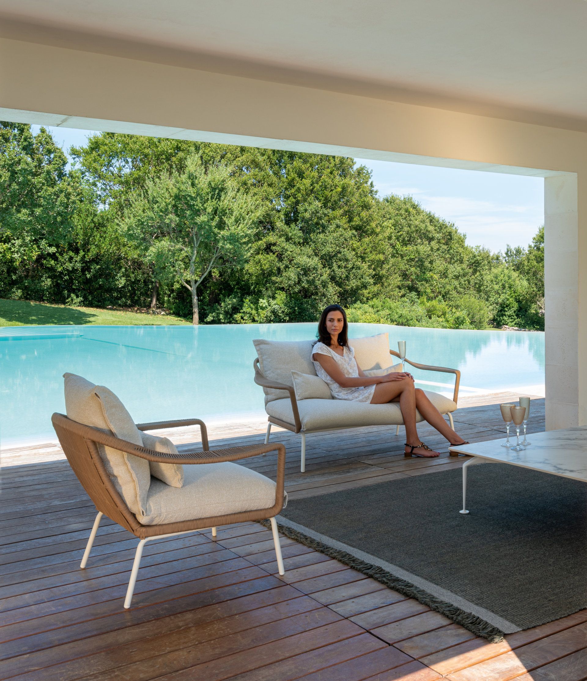 Тканевое садовое кресло с подлокотниками Talenti Cruise Alu ARCH-00142348 - Вид №1