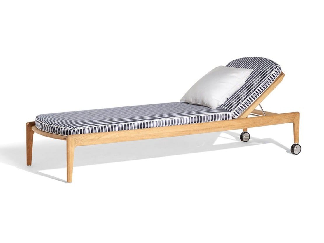 Садовая кровать с откидной спинкой из тикового дерева с колесами Poltrona Frau Boundless Living Outdoor Collections ARCH-00141946 - Вид №1