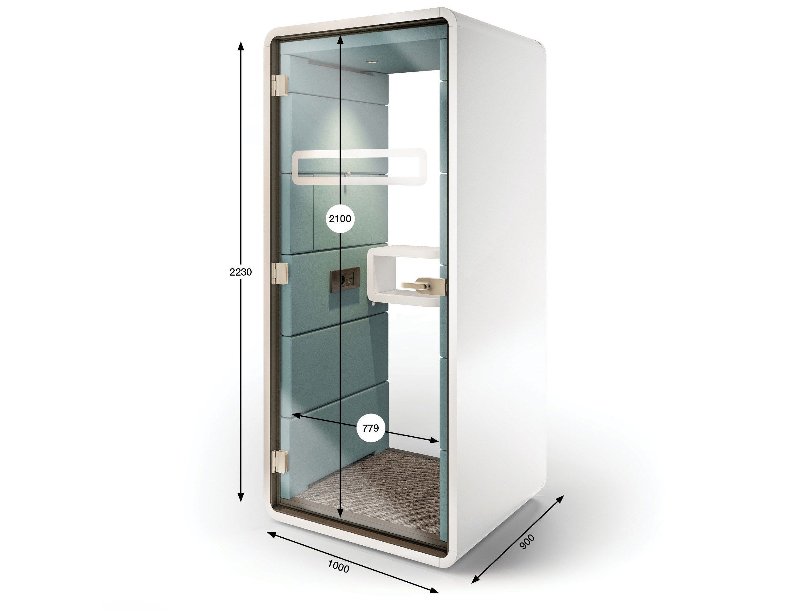 Одноместная акустическая офисная кабина со встроенным освещением Mikomax Smart Office Hushoffice ARCH-00139656 - Вид №15