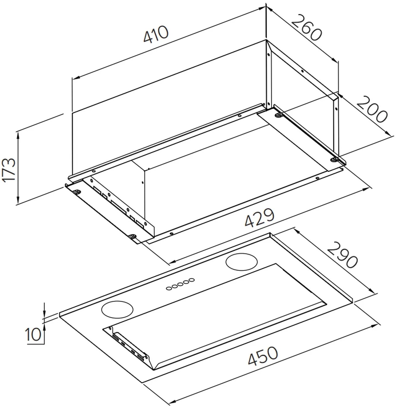 9168715 Вытяжка полновстраиваемая Meferi INBOX45BK POWER черный STDN-0036558 - Вид №13