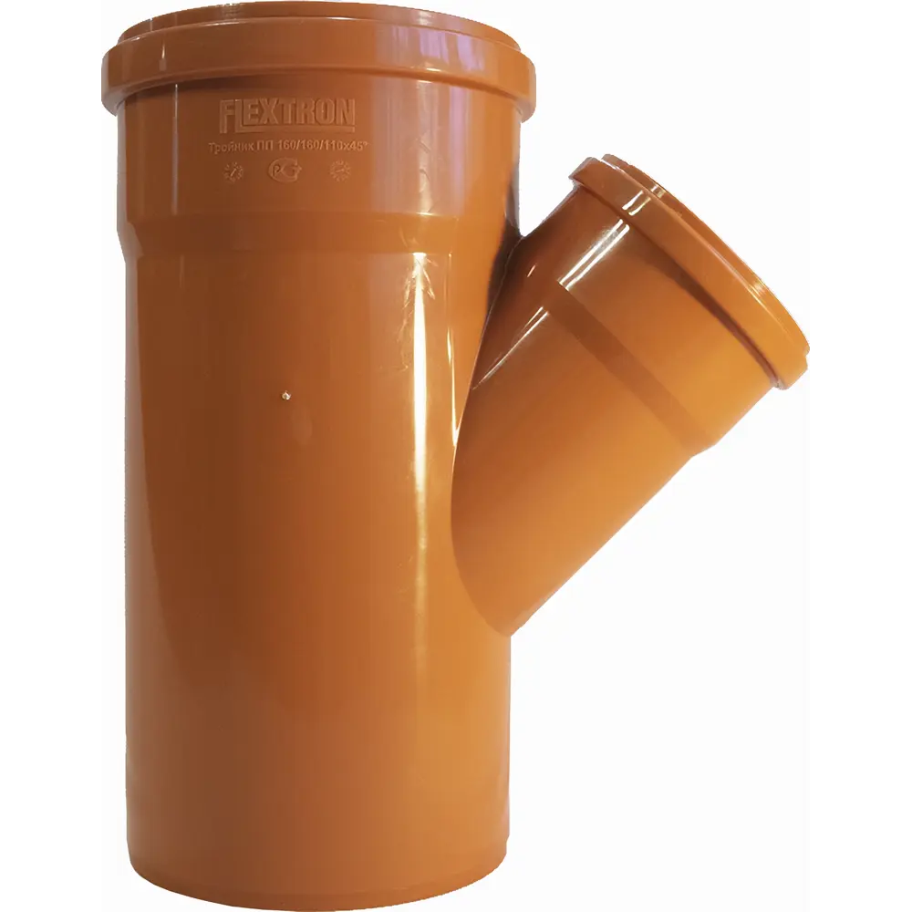 Тройник наружный 45 градусов 160x110 мм ОПТИПЛАСТИК STLM-2039939 - Вид №1