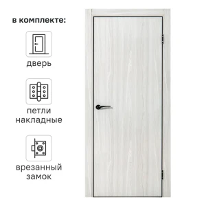 PORTIKA Борно 50 - межкомнатная дверь в стиле белый дуб с магнитным замком 89417867