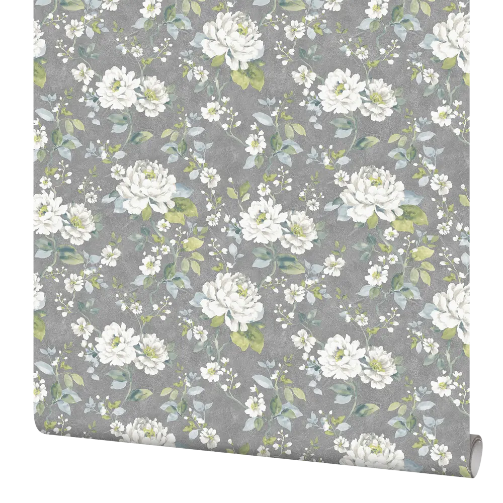 Обои флизелиновые Inspire Diego Flora серые 1.06 м 643046 STLM-2146546