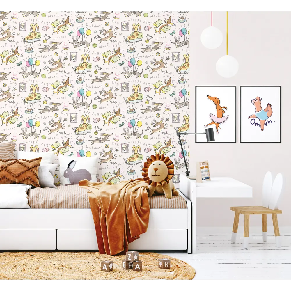 Обои флизелиновые Артекс Таксы розовые 1.06 м 10714-03 STLM-2069722 - Вид №3