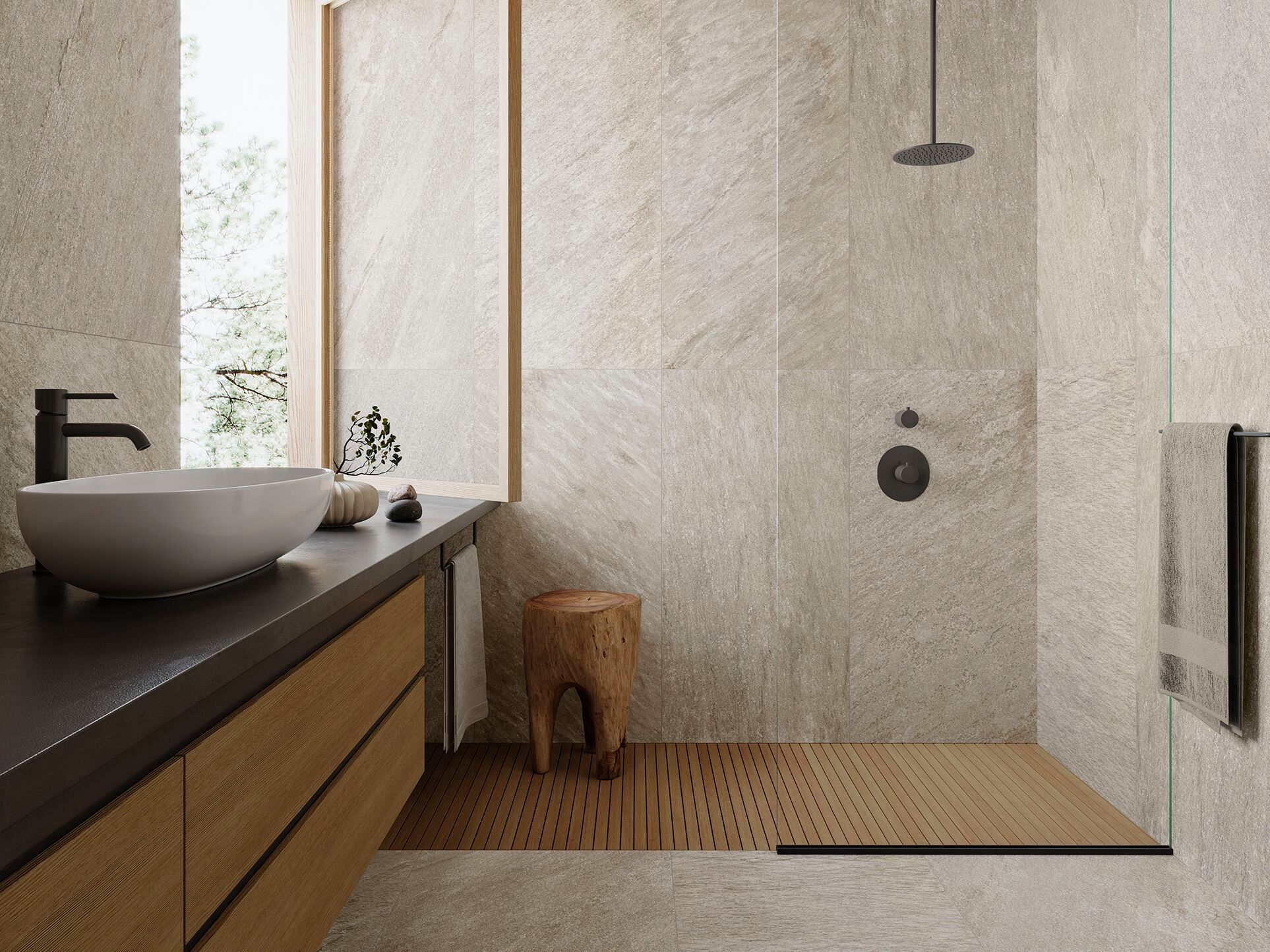 Противоскользящее напольное покрытие из керамогранита с эффектом камня Gayafores QUARTZ ARCH-00070590