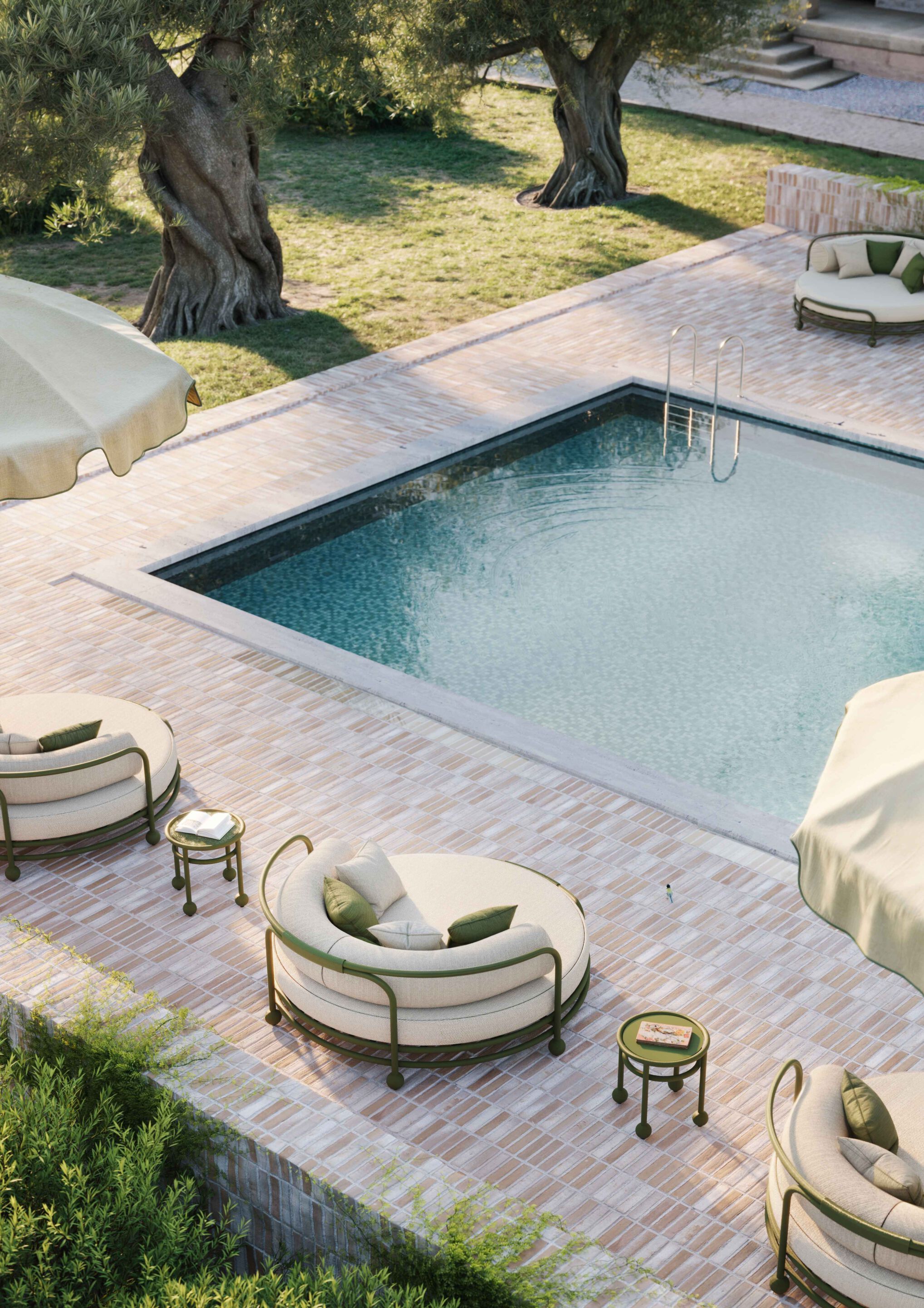 Алюминиевый круглый стол для сервировки сада FJAKA медленный ARCH-00102948 - Вид №4