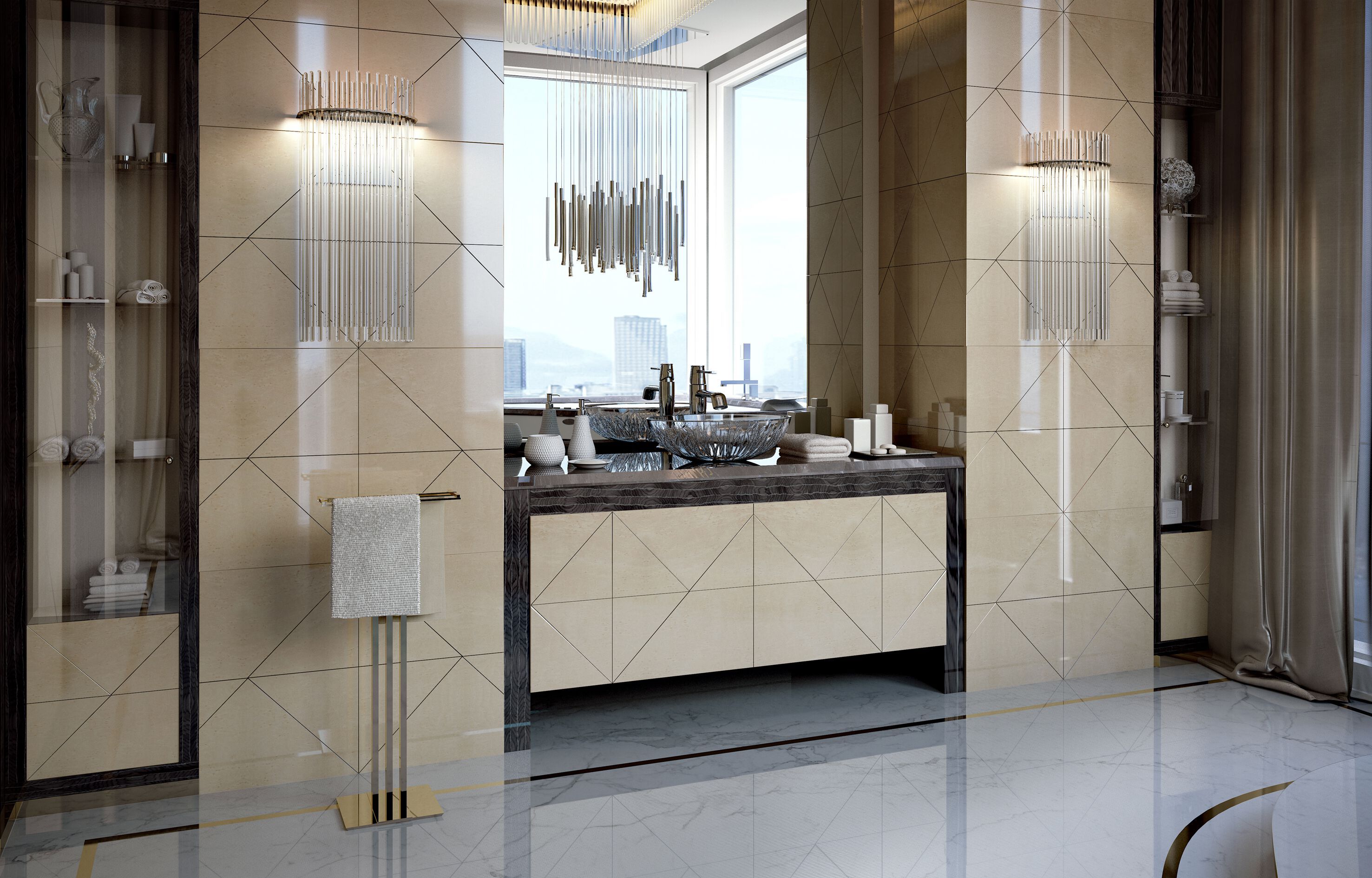 Стеклянный светодиодный настенный светильник Bizzotto Italia Symphony – Infinity ARCH-00152996