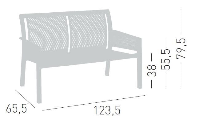Скамейка из инженерного пластика с подлокотниками GABER Minush ARCH-00129875 - Вид №3