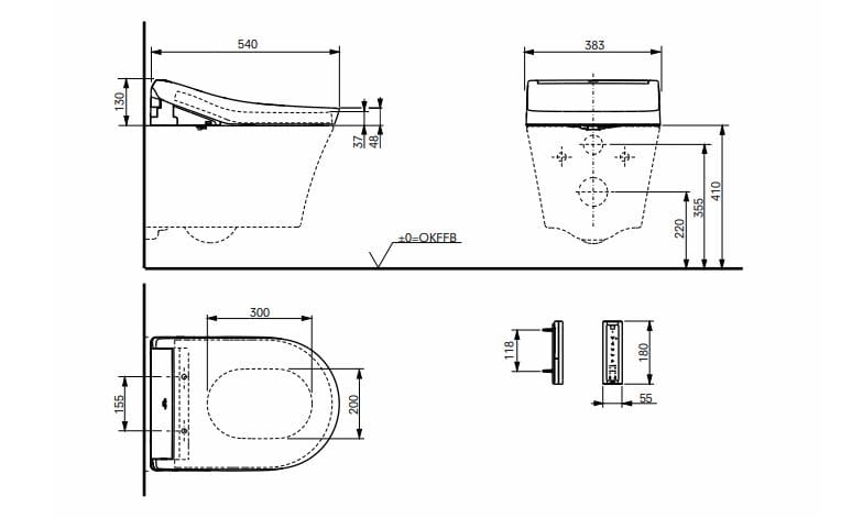 Керамический подвесной туалет биде с ручным душем TOTO Washlet® ARCH-00099967 - Вид №4
