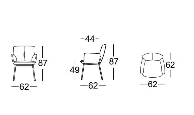 Мягкий тканевый стул с подлокотниками Rolf Benz ROLF BENZ 655 ARCH-00061703 - Вид №3