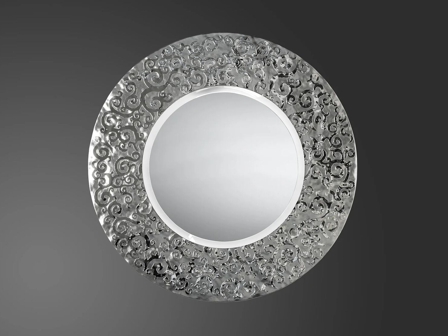 Круглое стеклянное зеркало с настенной рамкой PlusObject GLAMOUR ARCH-00060238