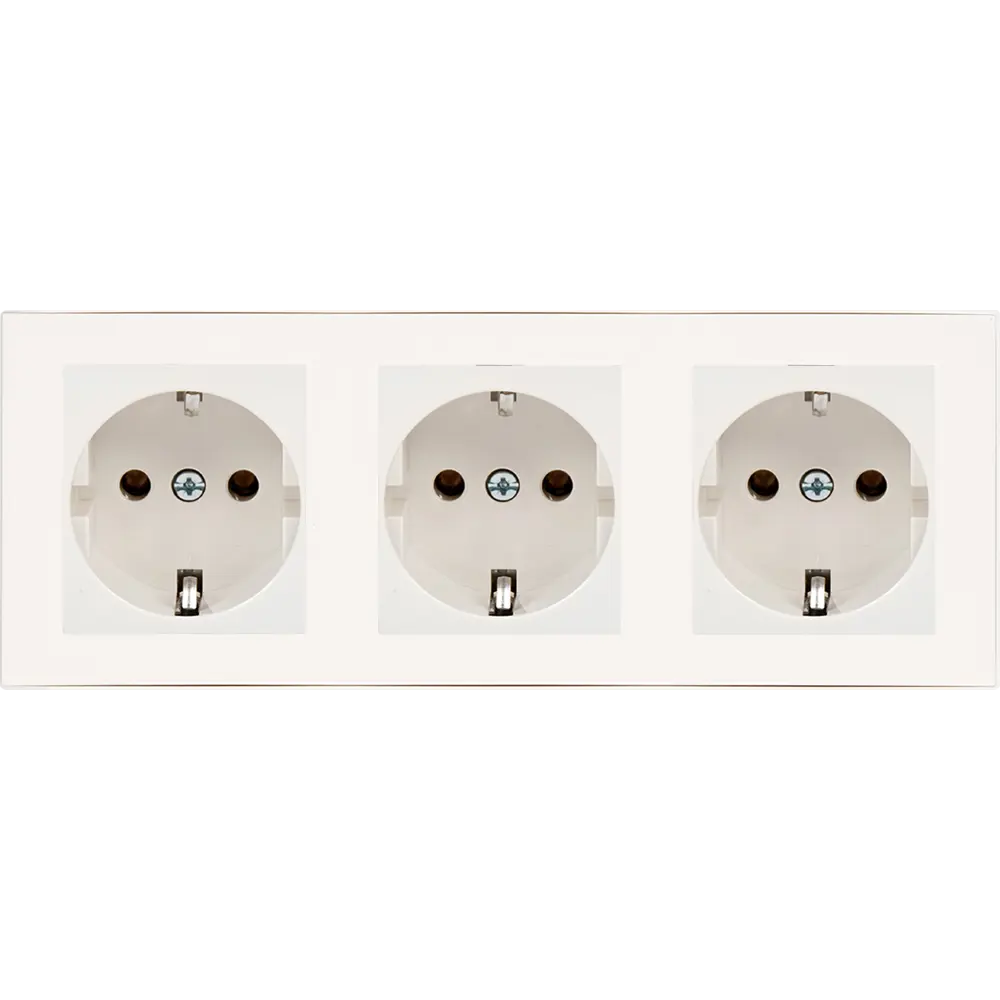 Рамка для розеток и выключателей Lezard Rain вертикальная 3 поста цвет белый STLM-2062202 - Вид №2