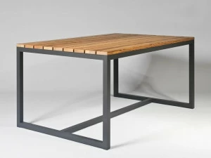 Sachi Прямоугольный обеденный стол из алюминия и дерева Spikes
