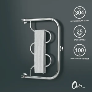 91378693 Полотенцесушитель водяной е-образный Onix Country turn left 40x60 см 3/4" нержавеющая сталь цвет хром STLM-1347986