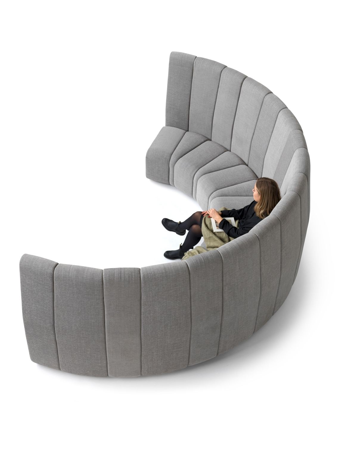 Модульный изогнутый тканевый диван с высокой спинкой Bla Station Bob ARCH-00076889 - Вид №2