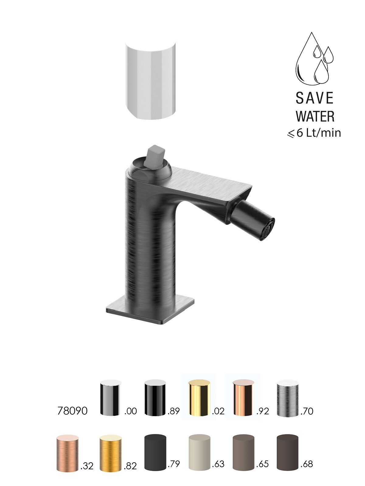 Однорычажный смеситель для биде без слива Rubinetterie Frattini Narciso S ARCH-00049865 - Вид №15