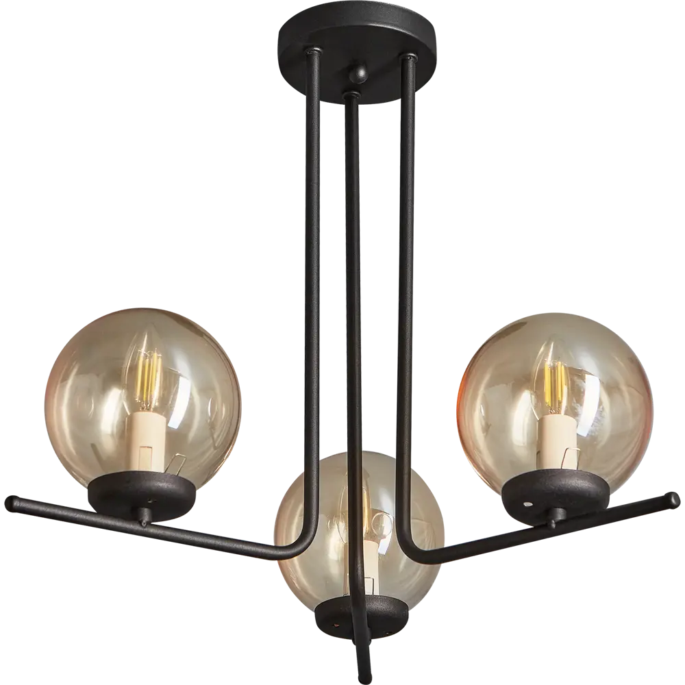 Люстра потолочная Лоу 131 01-3x40-225 3 лампы 15 м² цвет черный ЗАВОД ЭЛЕТЕХ STLM-2179827 - Вид №2