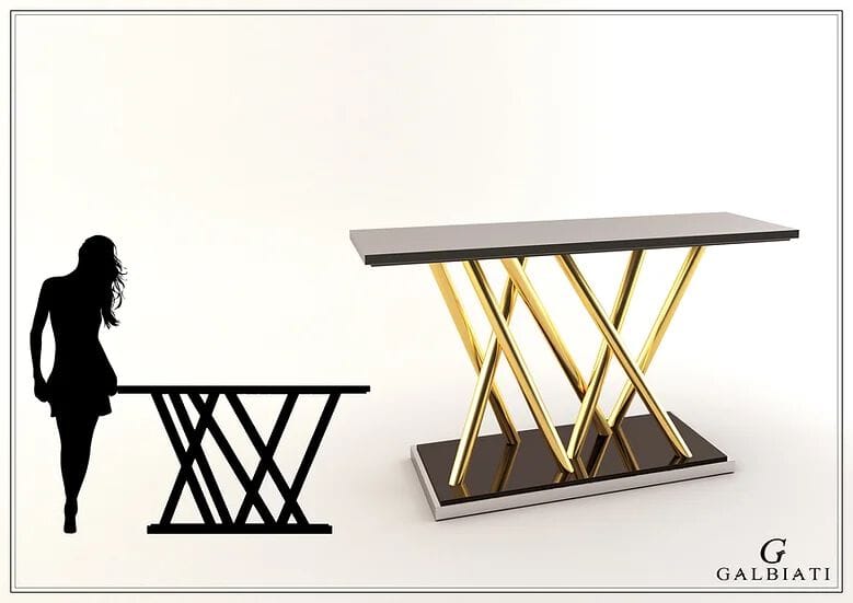 Прямоугольная консоль из латуни и мрамора Galbiati Exclusive Interiors ARCH-00089005 - Вид №4