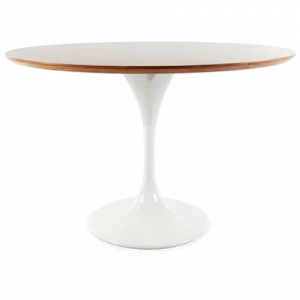 Обеденный стол круглый 110 см орех Eero Saarinen Style Tulip Table SOHO DESIGN  00-3886253 Бежевый;белый