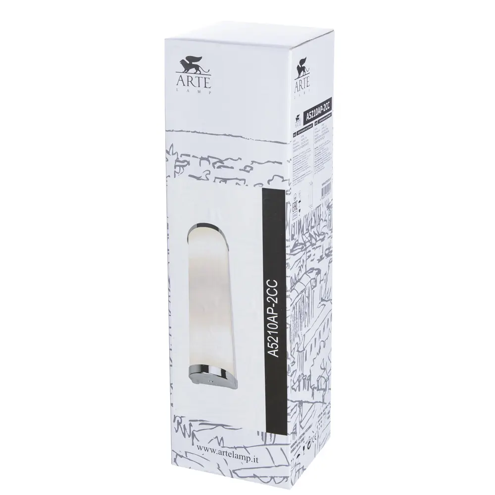 Светильник настенно-потолочный Aqua 2xE14x40 Вт, цвет хром, IP44 Arte Lamp STLM-2038351 - Вид №6
