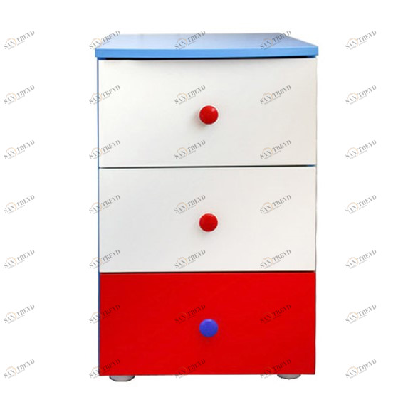 Тумба детская "Тортуга" МАНДАРИН ТОРТУГА 178769 Белый;красный;синий Santreyd 