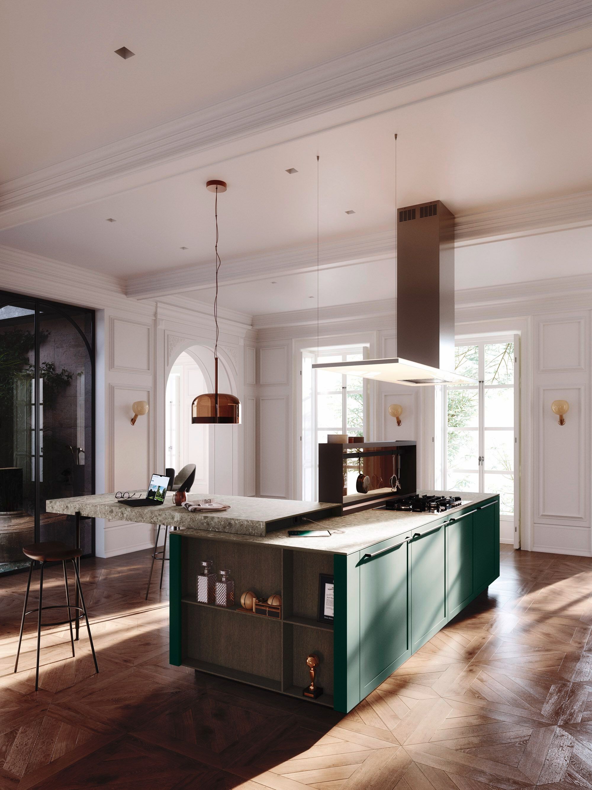 Встроенная кухня с островом Arrital Ak_Project ARCH-00104759 - Вид №1