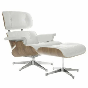 Кресло Eames Style Lounge Chair & Ottoman белое SOHO DESIGN ДИЗАЙНЕРСКИЕ, LOUNGE CHAIR 131495 Белый
