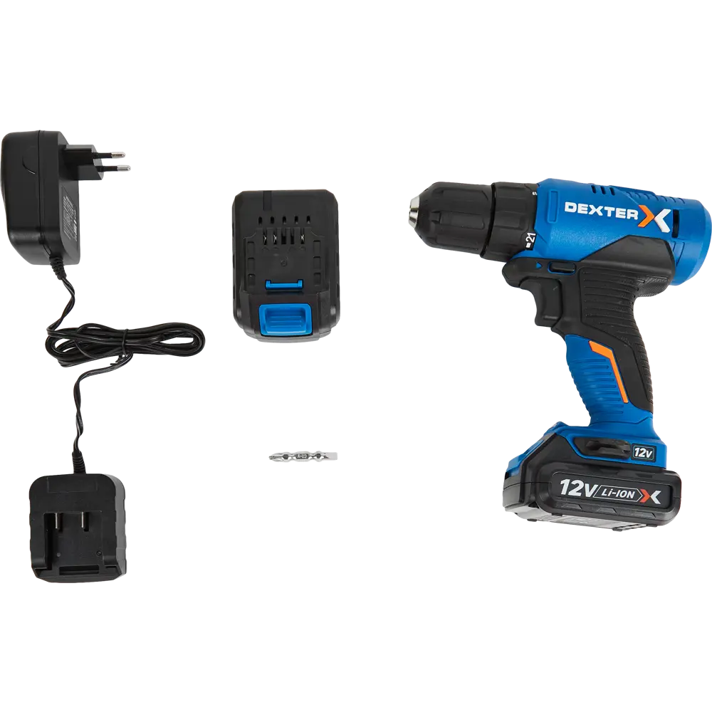 Дрель аккумуляторная Dexter 5, 12 В Li-ion 2x2 Ач STLM-2167307 - Вид №7
