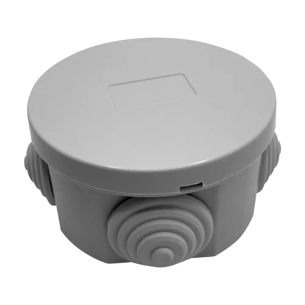 Распределительная коробка круглая открытая Lexman D 80x40 мм 4 ввода IP44 цвет серый STLM-2109001