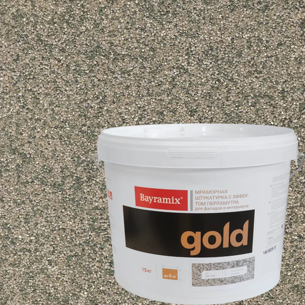 Штукатурка декоративная мраморная Bayramix Gold Mineral GR 149 15 кг цвет серебряный перламутр STLM-2201388