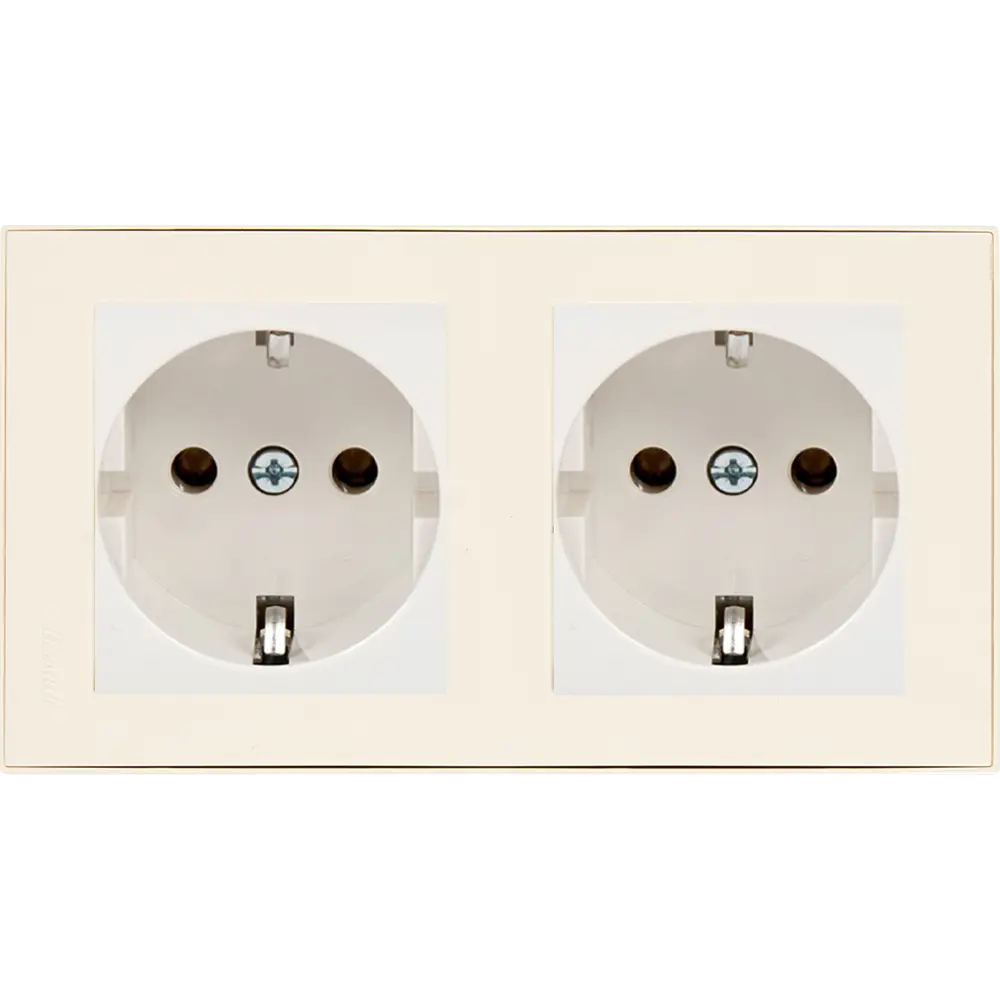 Рамка для розеток и выключателей Lezard Rain 2 поста, цвет бежевый STLM-2210129 - Вид №2