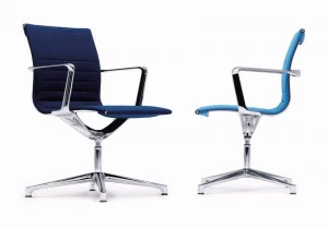 ICF Поворотный офисный стул из ткани с 4 спицами и подлокотниками Una chair