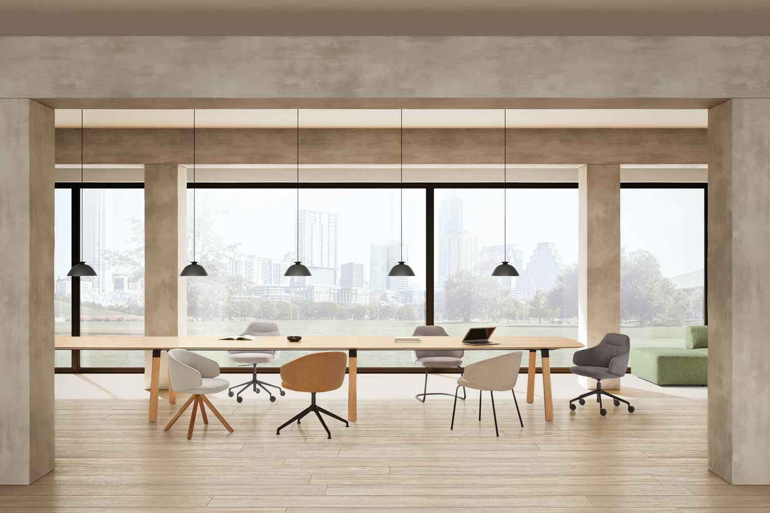 Регулируемый по высоте поворотный офисный стул с колесами INCLASS Binar 60 ARCH-00128517 - Вид №2