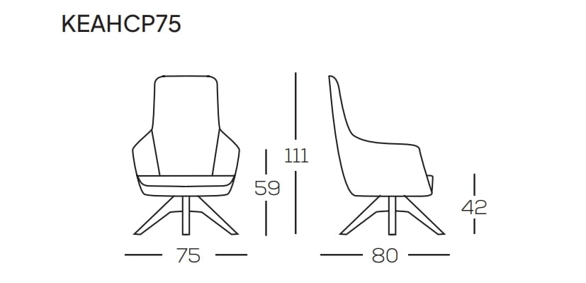Кресло на спинке из ткани с высокой спинкой GRUPPO FOX день Фокса ARCH-00023352 - Вид №2