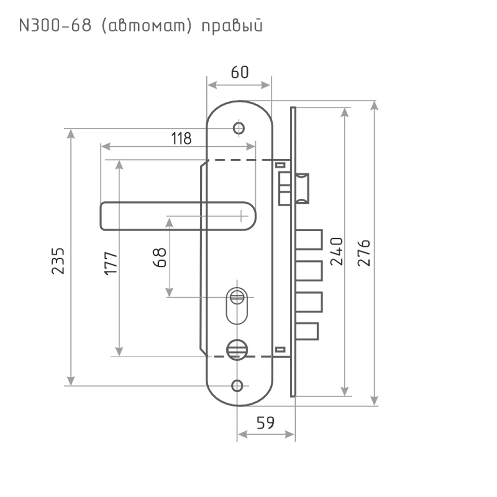 НОРА-М Врезной замок-автомат для китайских дверей правого открывания 85539376 STLM-0063693 - Вид №1