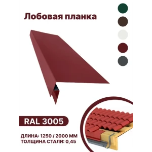 91936513 Лобовая планка B-group 2000x200мм RAL 3005 красный глянцевый 10шт STLM-1510295