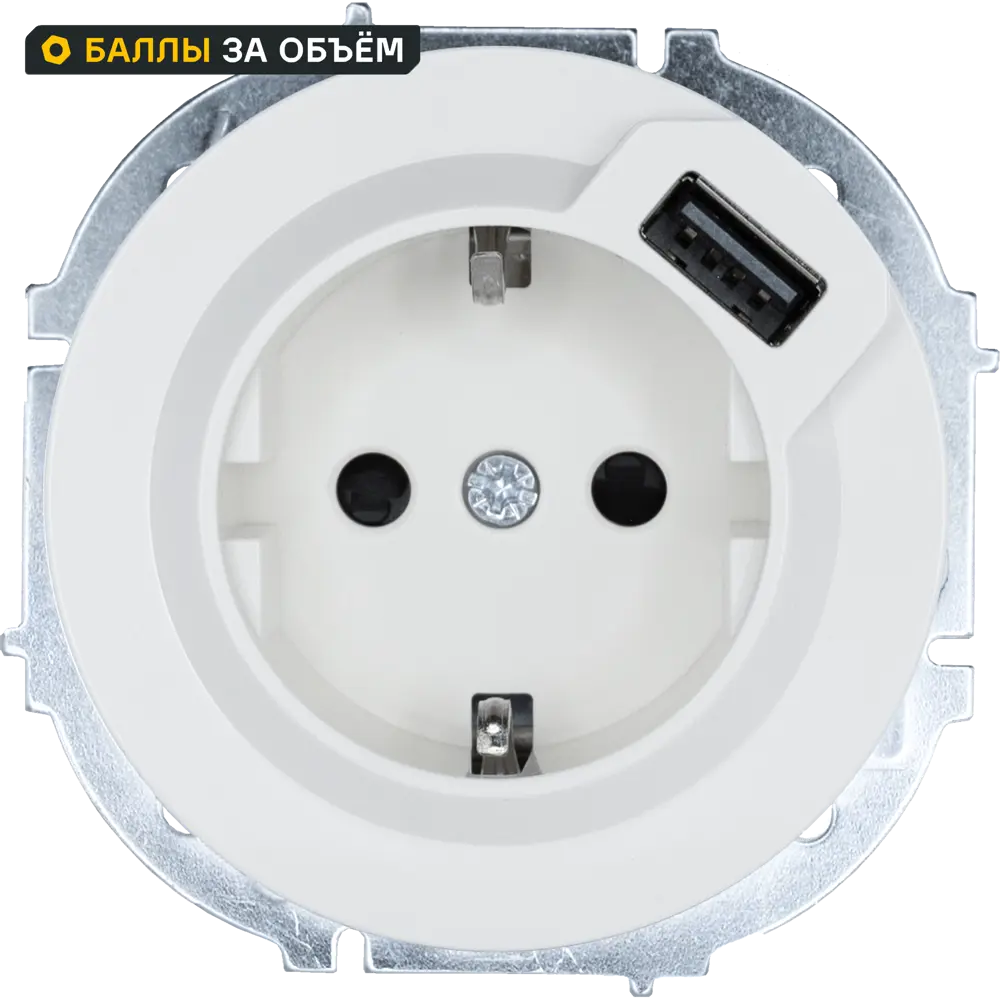 Розетка USB встраиваемая Osen с заземлением цвет белый LEZARD STLM-2049070