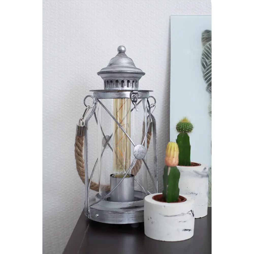 Настольная лампа Eglo Bradford 1xE27x60 Вт стекло цвет серебро STLM-2095032 - Вид №9