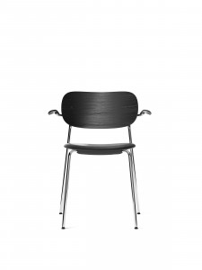 1176004-001H00ZZ MENU Обеденный стул, мягкое сиденье с подлокотником, хром Черный дуб | Дакар - 0842