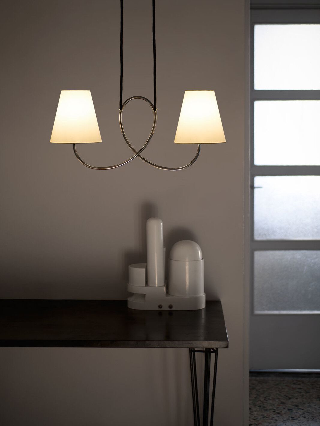 Подвесной светильник из металла и шелка Kalmar POSTHORN ARCH-00075572 - Вид №3