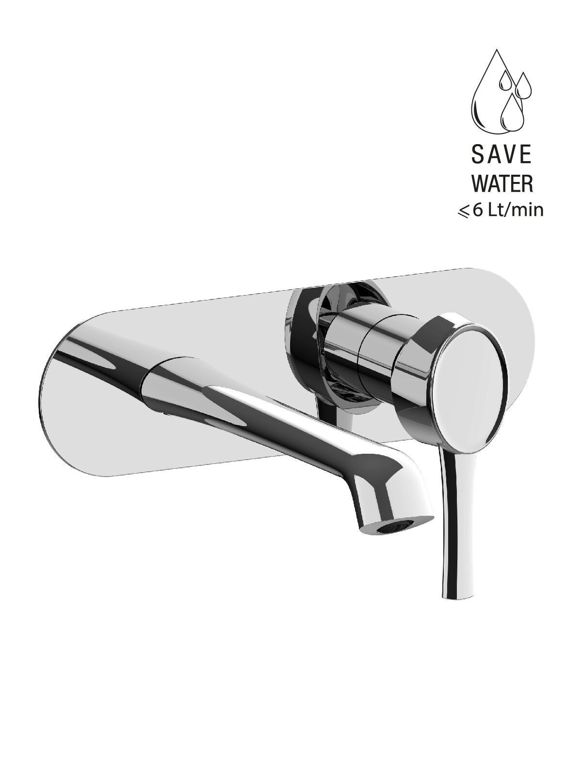 Настенный смеситель для раковины с пластиной Rubinetterie Frattini Delizia ARCH-00148927 - Вид №6