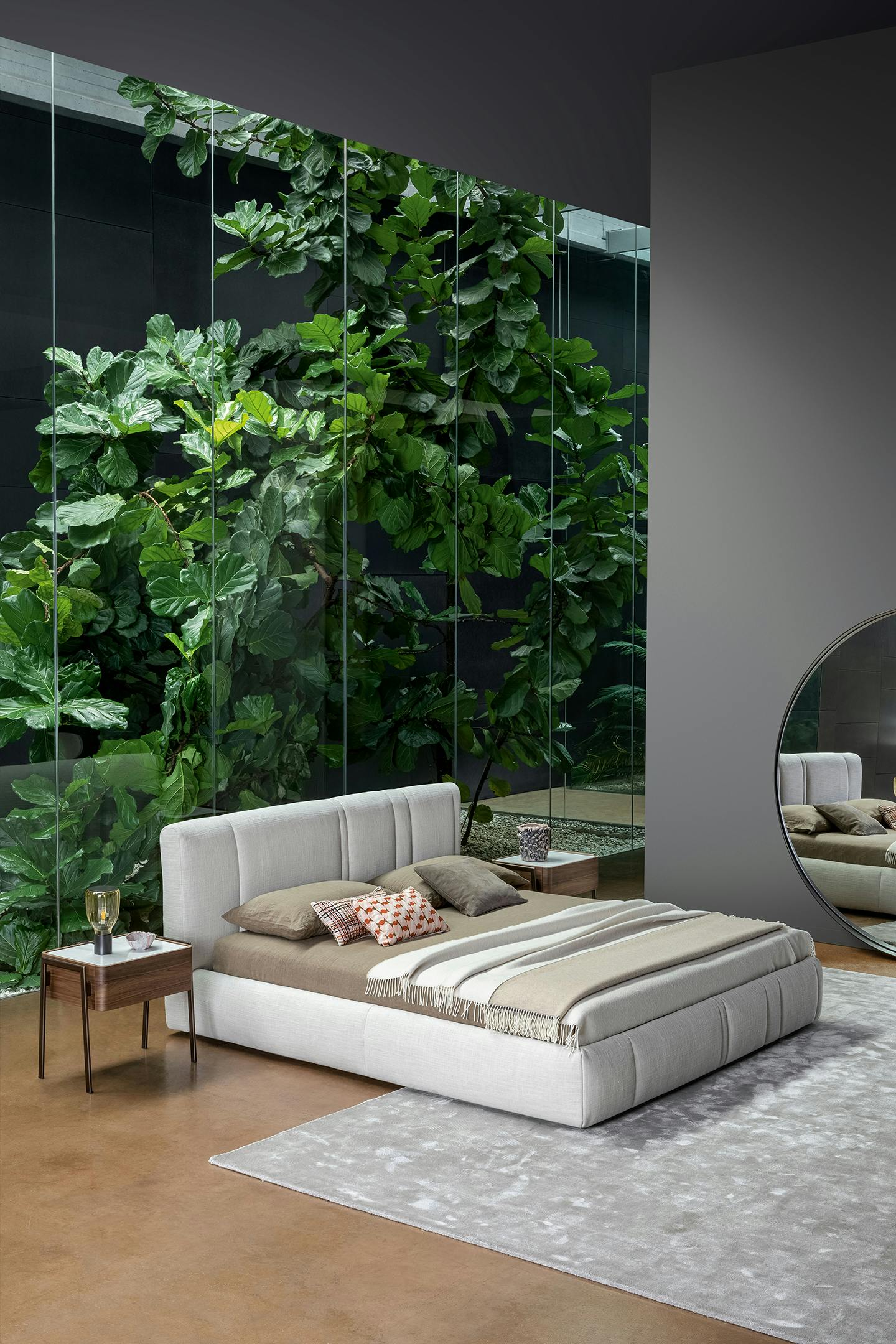 Двуспальная мягкая кровать из ткани BONALDO RIGOLETTO ARCH-00073650 - Вид №1