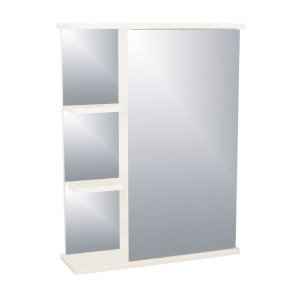 85088423 Шкаф зеркальный подвесной 60x72 см цвет белый Зеркальный шкаф правый STLM-0058539 Santreyd