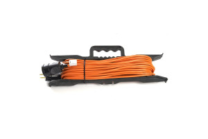 18249775 1-местный удлинитель-шнур на рамке STTEKER без заземления 2x0,75мм2, 20м, 6А, оранжевый HM02-02-20 STEKKER