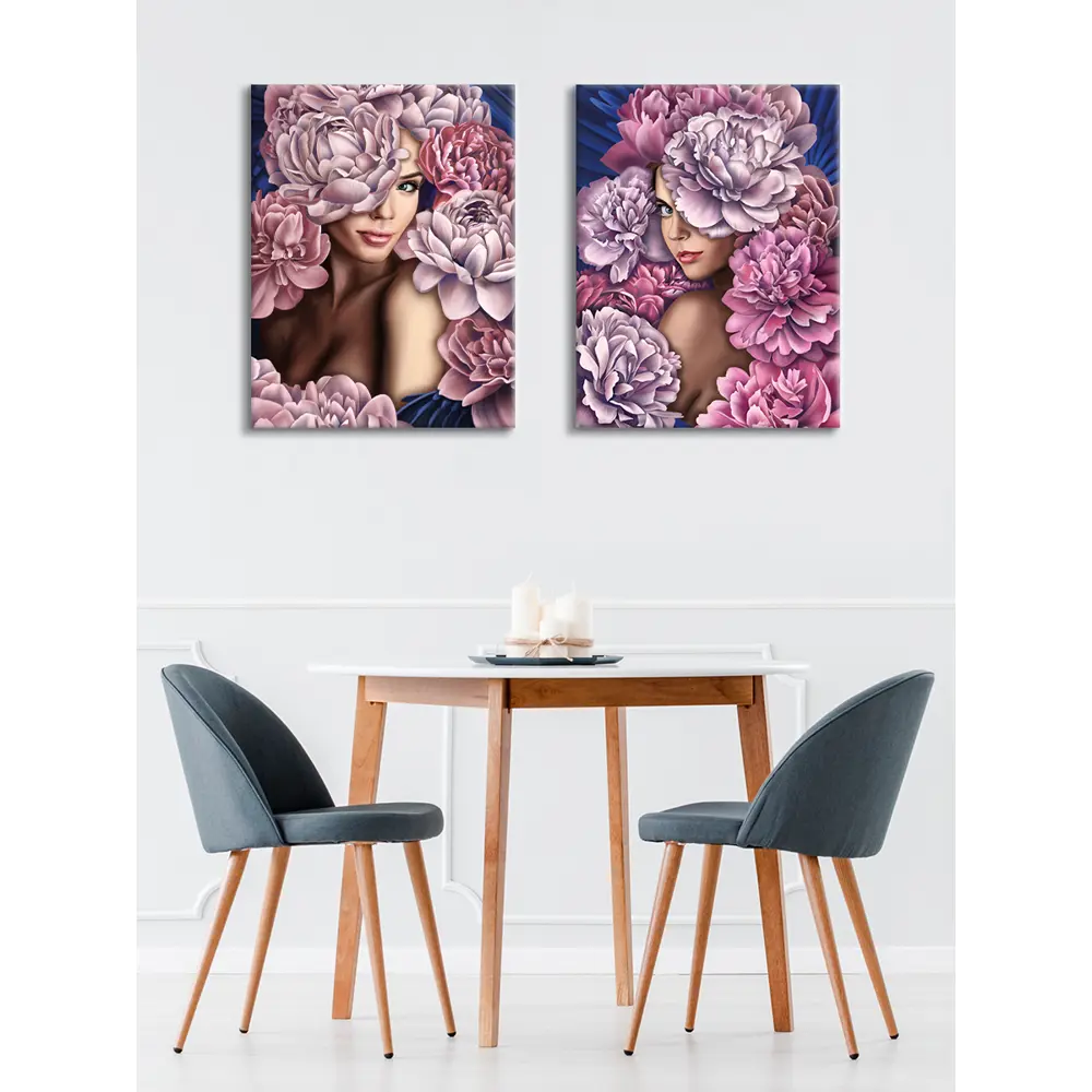 Картина модульная Девушки в цветах 45x60 см 2 шт POSTERMARKET STLM-2096798 - Вид №6